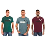 Kit 3 Camisetas Puma Essentials Colour Logo Masculina