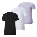 Kit 3 Camisetas Puma Essentials Logo Infantil