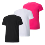 Kit 3 Camisetas Puma Essentials Logo Infantil