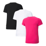 Kit 3 Camisetas Puma Essentials Logo Infantil