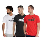 Kit 3 Camisetas Puma Essentials Logo Masculina