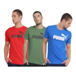 Kit 3 Camisetas Puma Essentials Logo Masculina