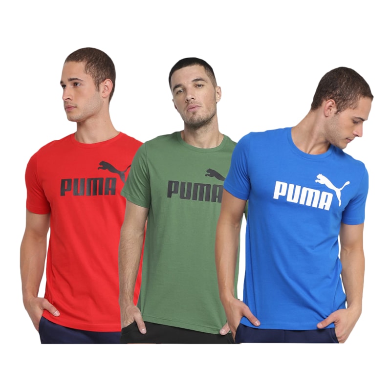 Kit 3 Camisetas Puma Essentials Logo Masculina