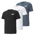 Kit 3 Camisetas Puma Essentials Logo Masculina