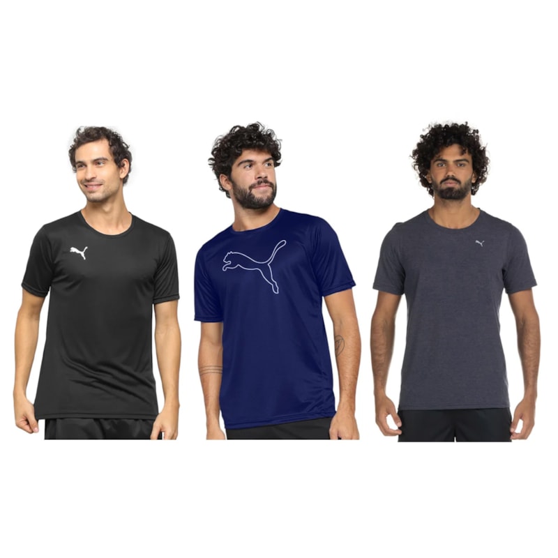 Kit 3 Camisetas Puma Performance Masculina