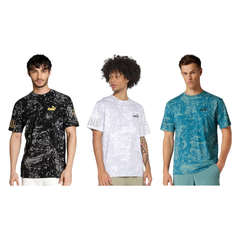 Kit 3 Camisetas Puma Power Printed Masculina