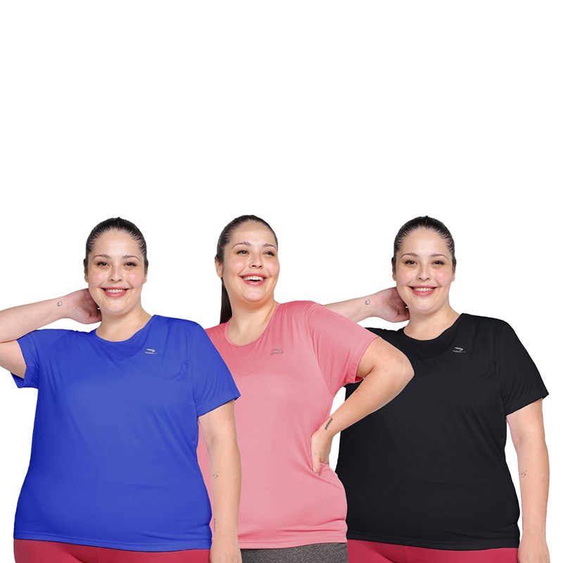 Kit 3 Camisetas Rainha Básica Classic Plus Size Feminina