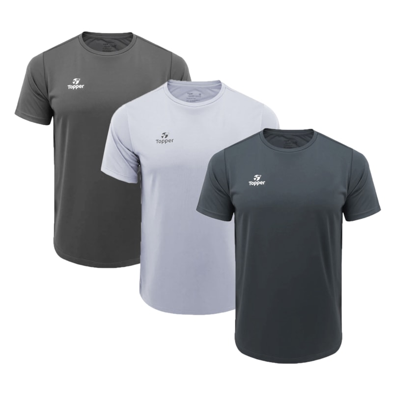 Kit 3 Camisetas Topper Faster Masculina