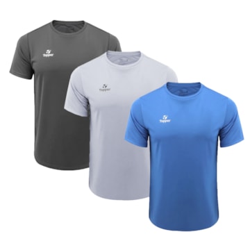 Kit 3 Camisetas Topper Faster Masculina