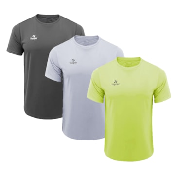 Kit 3 Camisetas Topper Faster Masculina