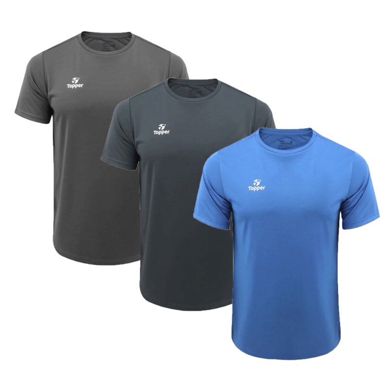 Kit 3 Camisetas Topper Faster Masculina