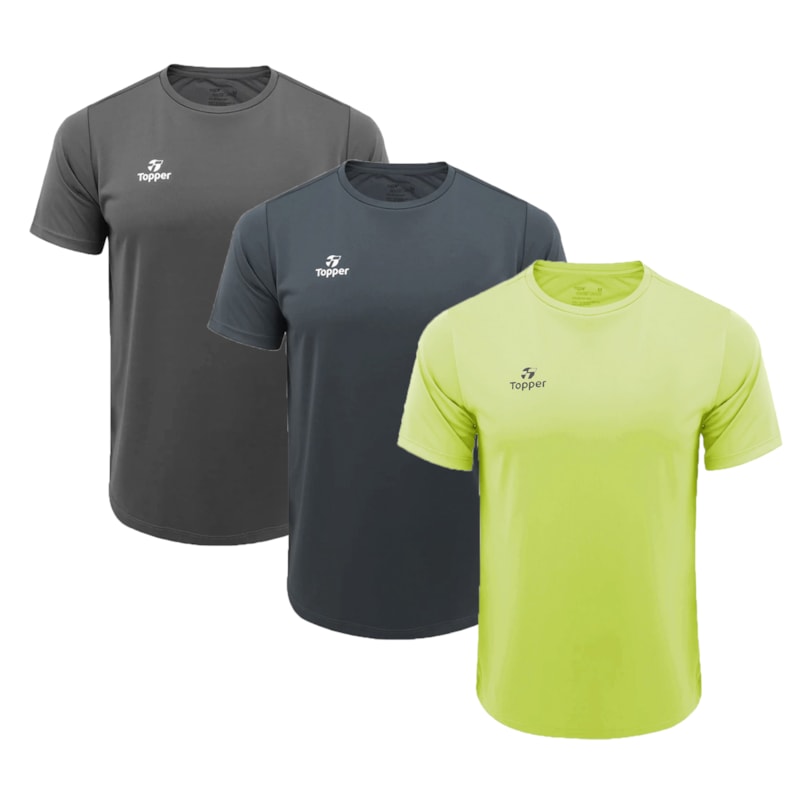 Kit 3 Camisetas Topper Faster Masculina