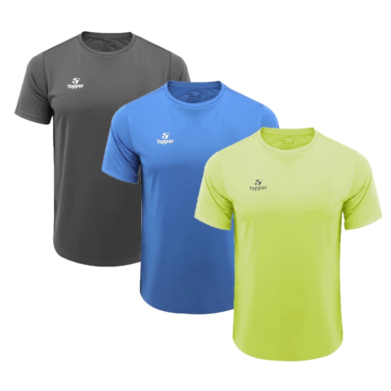 Kit 3 Camisetas Topper Faster Masculina