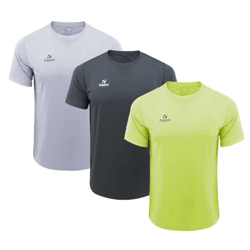 Kit 3 Camisetas Topper Faster Masculina