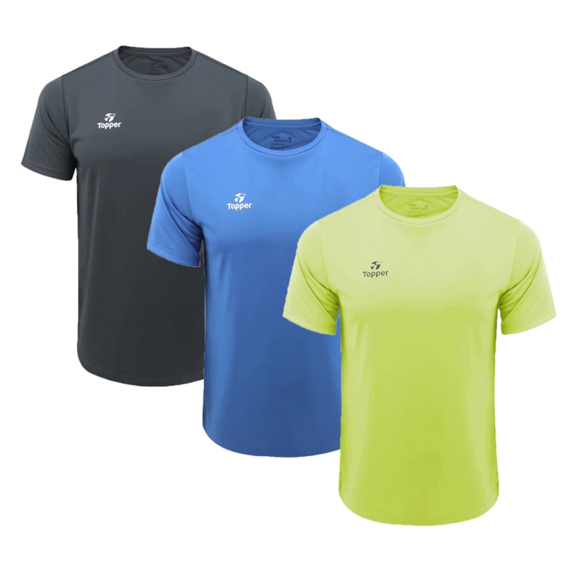 Kit 3 Camisetas Topper Faster Masculina