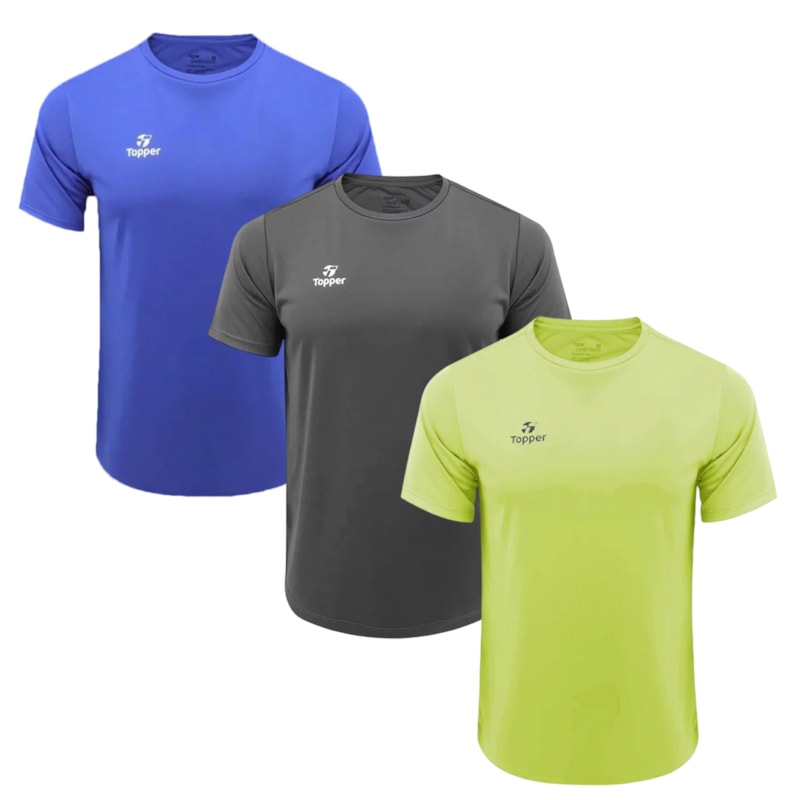 Kit 3 Camisetas Topper Faster Masculina