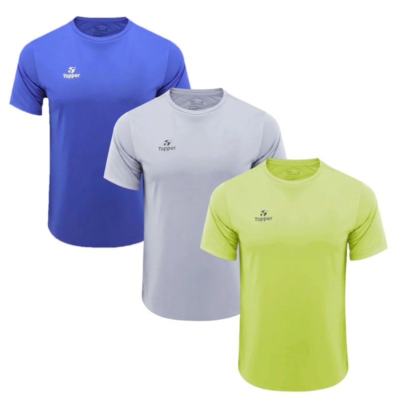 Kit 3 Camisetas Topper Faster Masculina