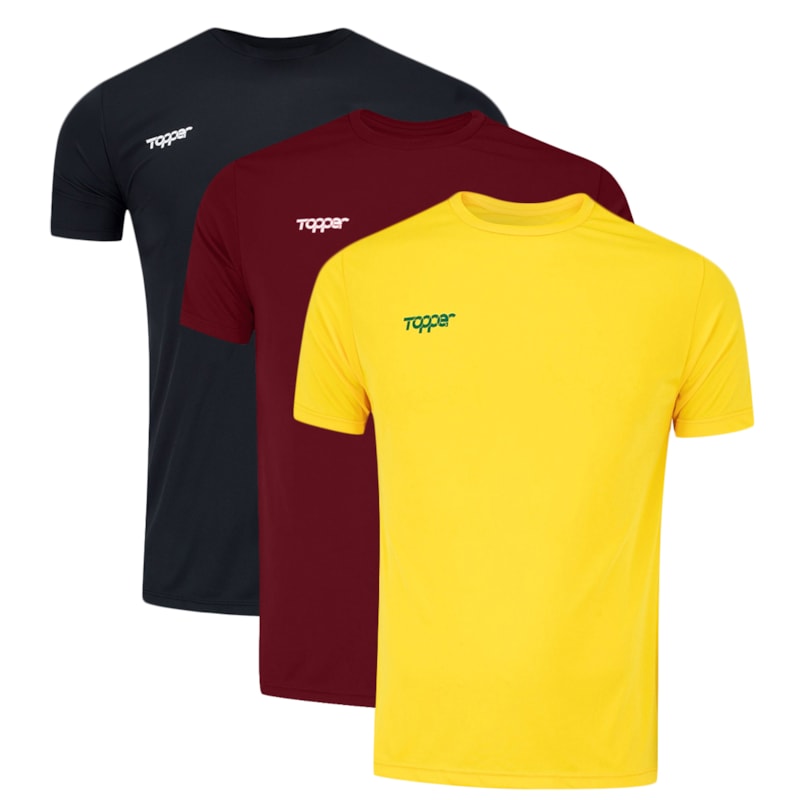 Kit 3 Camisetas Topper Fut Classic Masculina