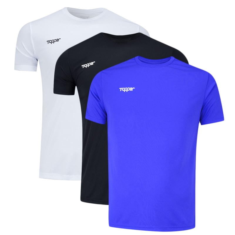 Kit 3 Camisetas Topper Fut Classic Masculina Kit 3 Camisetas Topper Fut Classic Masculina