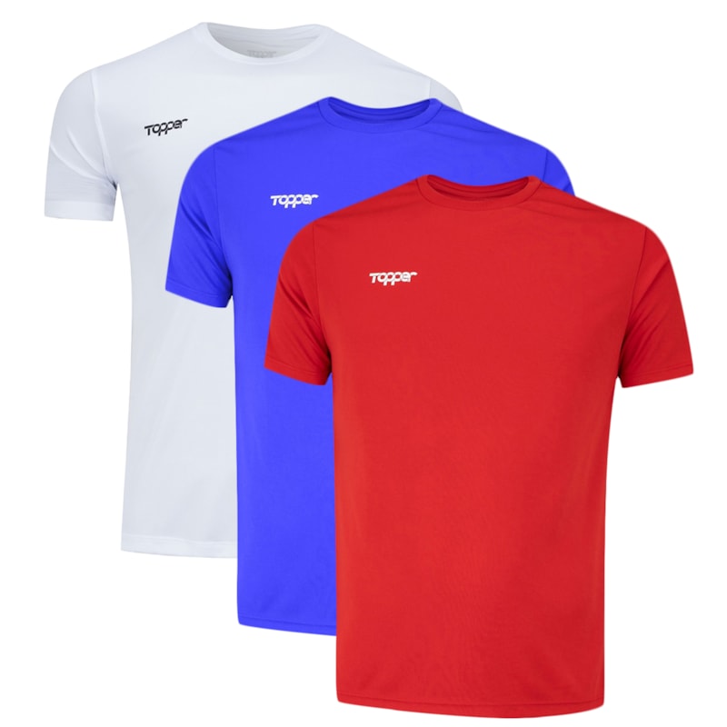 Kit 3 Camisetas Topper Fut Classic Masculina Kit 3 Camisetas Topper Fut Classic Masculina