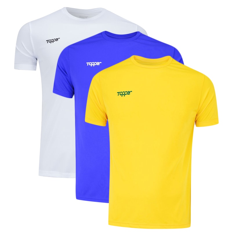 Kit 3 Camisetas Topper Fut Classic Masculina Kit 3 Camisetas Topper Fut Classic Masculina