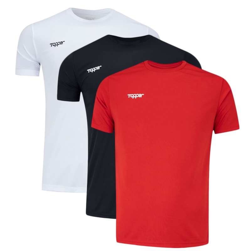 Kit 3 Camisetas Topper Fut Classic Masculina Kit 3 Camisetas Topper Fut Classic Masculina