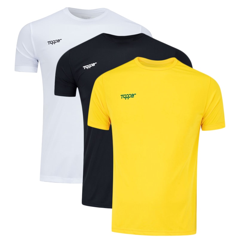 Kit 3 Camisetas Topper Fut Classic Masculina Kit 3 Camisetas Topper Fut Classic Masculina