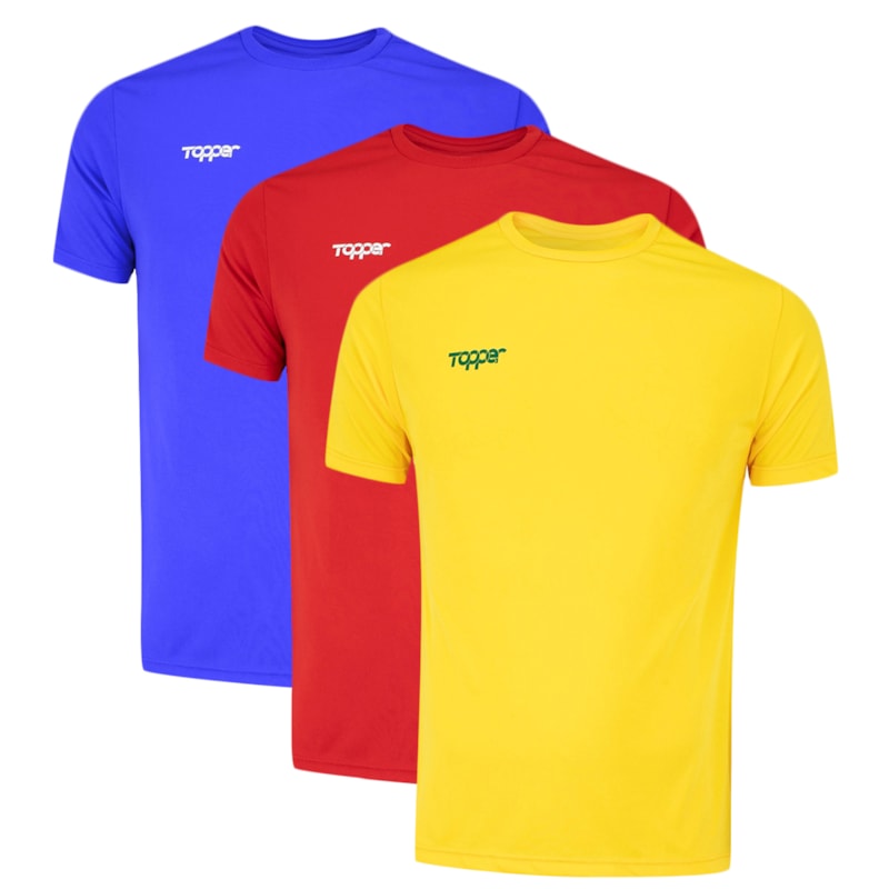 Kit 3 Camisetas Topper Fut Classic Masculina Kit 3 Camisetas Topper Fut Classic Masculina