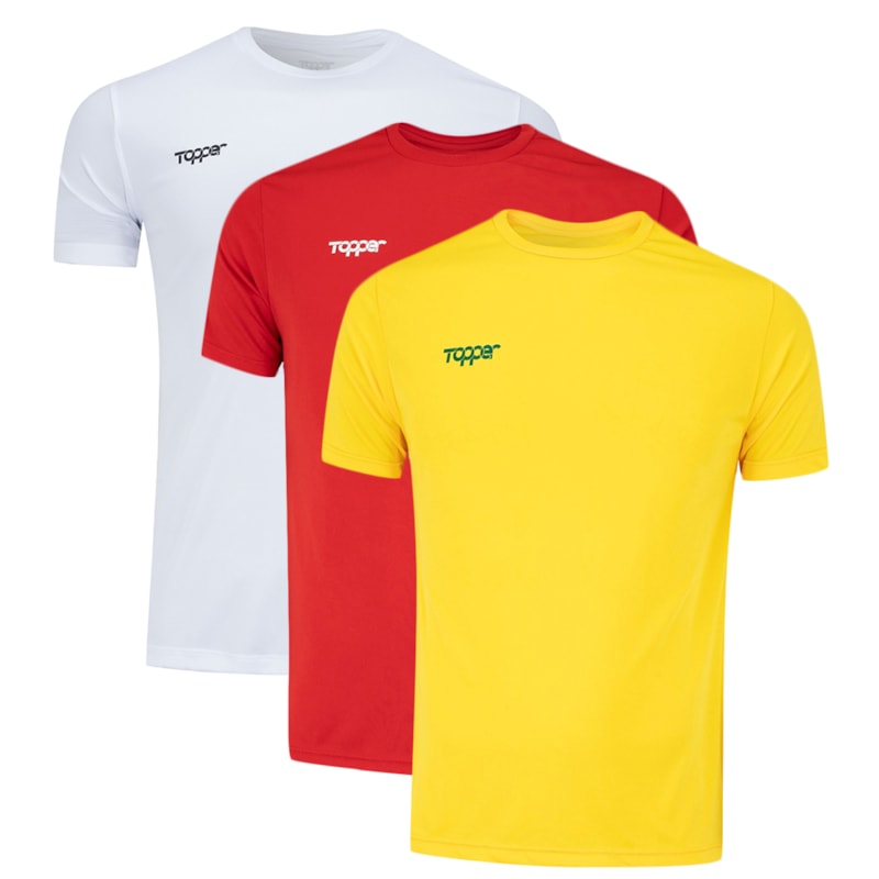 Kit 3 Camisetas Topper Fut Classic Masculina Kit 3 Camisetas Topper Fut Classic Masculina