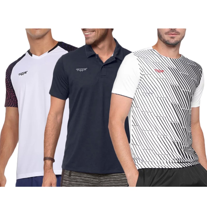 Kit 3 Camisetas Topper Masculino