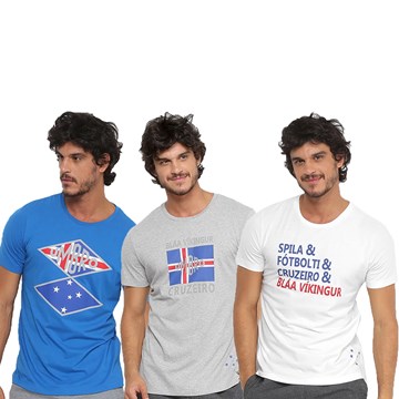 Kit 3 Camisetas Umbro Cruzeiro Nations Masculina