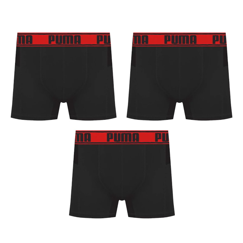 Kit 3 Cuecas Boxer Puma Active Masculino