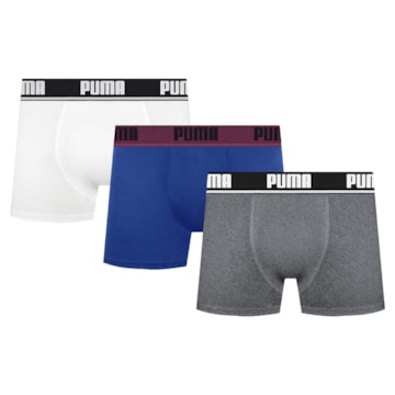 Kit 3 Cuecas Boxer Puma Cotton Masculina