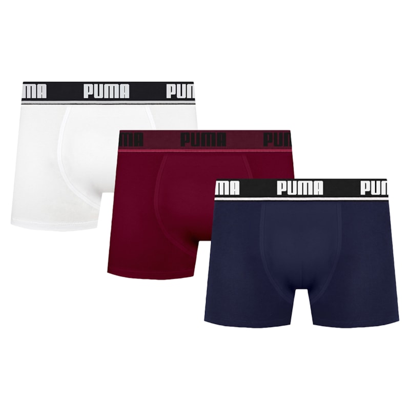 Kit 3 Cuecas Boxer Puma Cotton Masculina