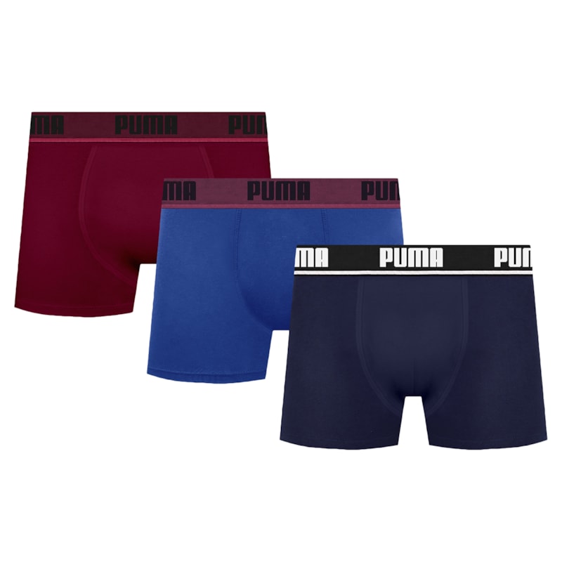 Kit 3 Cuecas Boxer Puma Cotton Masculina