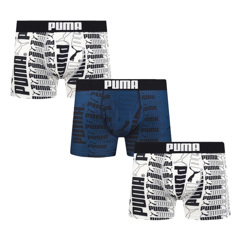 Kit 3 Cuecas Boxer Puma Microfibra Masculino