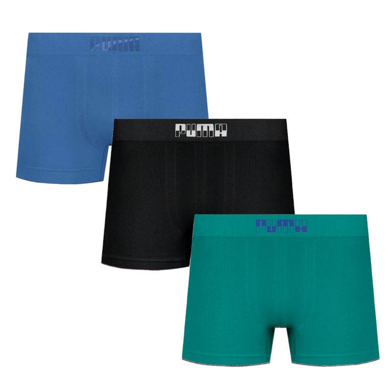 Kit 3 Cuecas Boxer Puma Sem Costura Infantil