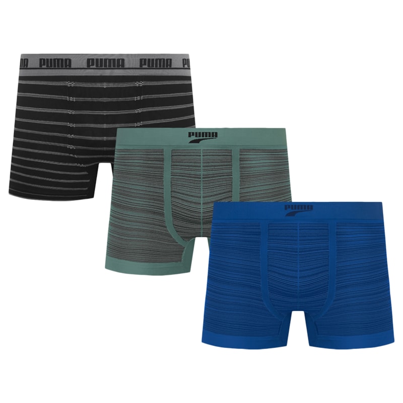 Kit 3 Cuecas Boxer Puma Sem Costura Masculina