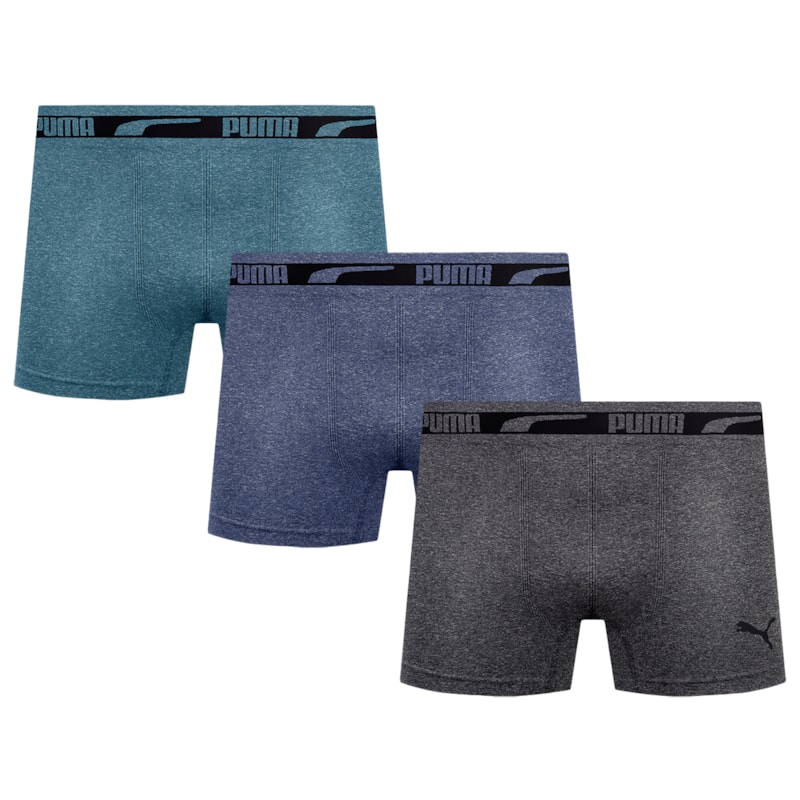 Kit 3 Cuecas Boxer Puma Sem Costura Masculina