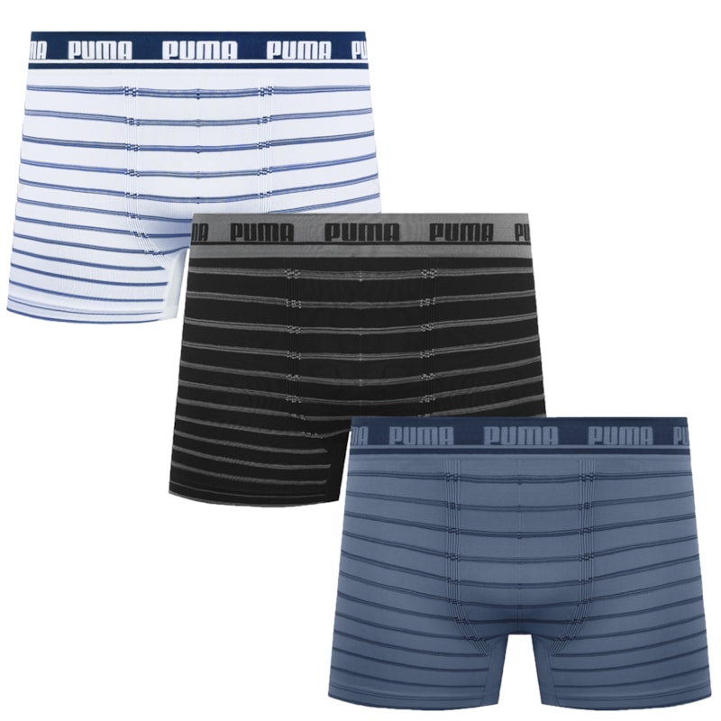 Kit 3 Cuecas Boxer Puma Sem Costura Masculino Kit 3 Cuecas Boxer Puma Sem Costura Masculino