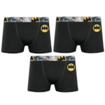 Kit 3 Cuecas Boxer Selene Batman Infantil - Preto