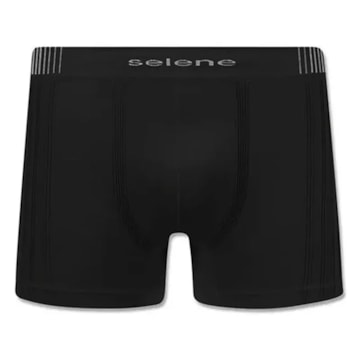 Kit 3 Cuecas Boxer Selene Sem Costura Tamanho Especial Masculino - Preto