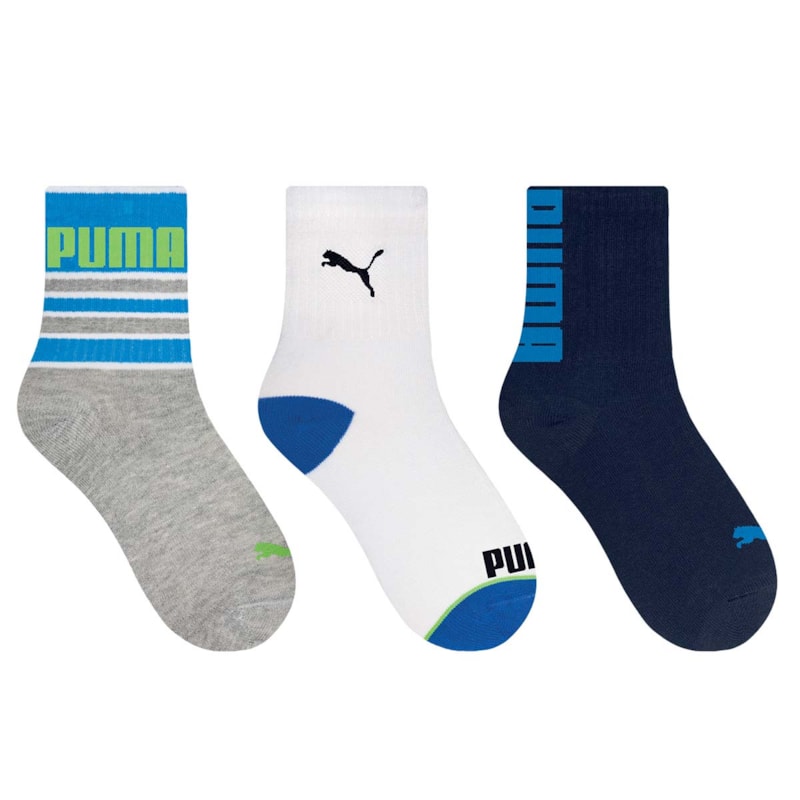 Kit 3 Pares de Meia Puma Cano Longo Infantil