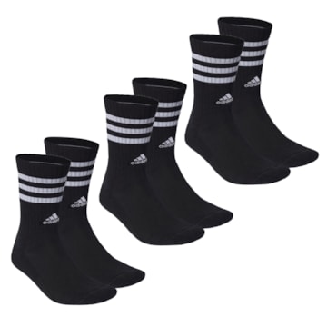 Kit 3 Pares De Meias Adidas Cano Alto 3 Stripes Unissex