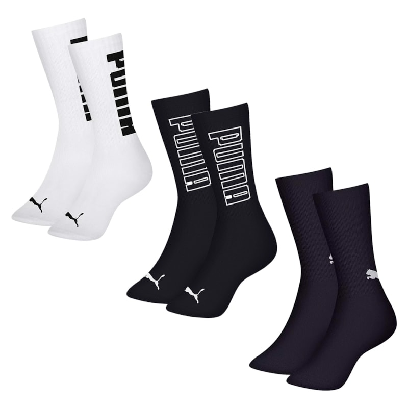 Kit 3 Pares De Meias Puma Esportiva Cano Longo Masculina