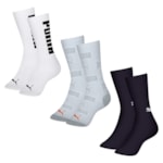 Kit 3 Pares De Meias Puma Esportiva Cano Longo Masculina