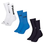 Kit 3 Pares De Meias Puma Esportiva Cano Longo Masculina