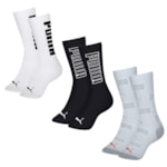 Kit 3 Pares De Meias Puma Esportiva Cano Longo Masculina