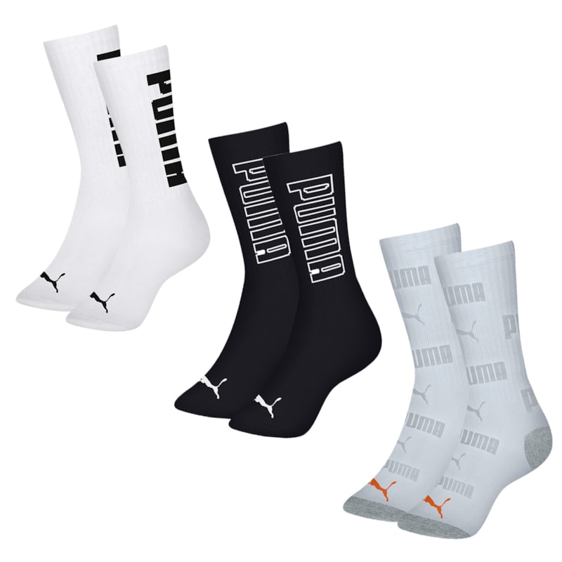 Kit 3 Pares De Meias Puma Esportiva Cano Longo Masculina