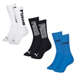 Kit 3 Pares De Meias Puma Esportiva Cano Longo Masculina